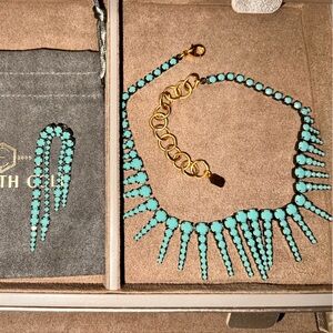 Elizabeth Cole Turquoise Statement Necklace Channing Necklace